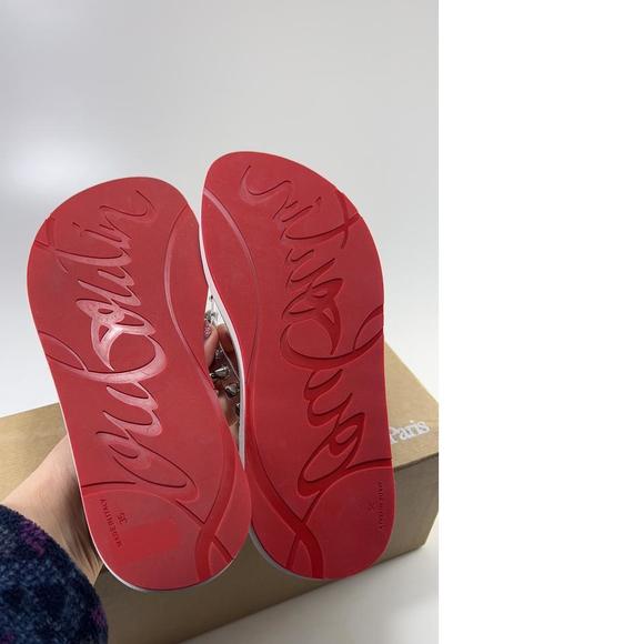 Women's Loubi Flip Spikes Donna White Silver Flip Flops Sandals E292 - Picture 5 of 12